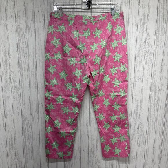 Womens Size 10 Lilly Pulitzer Vintage Cropped Sea Turtle Pants EUC - Picture 3 of 5
